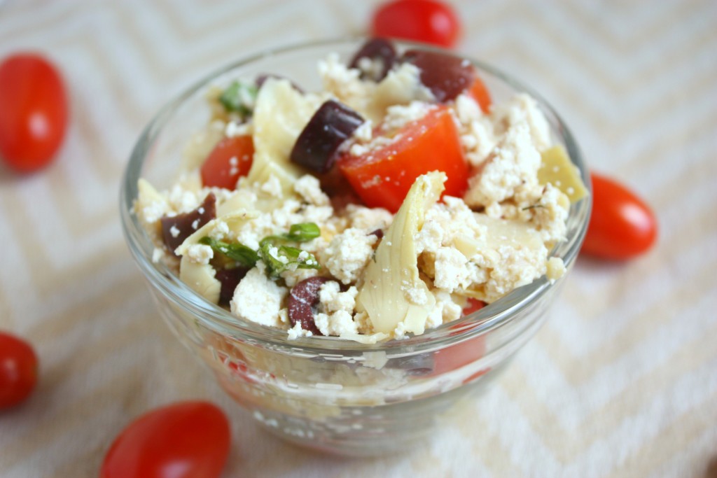Greek Artichoke Salad with Tofu Feta